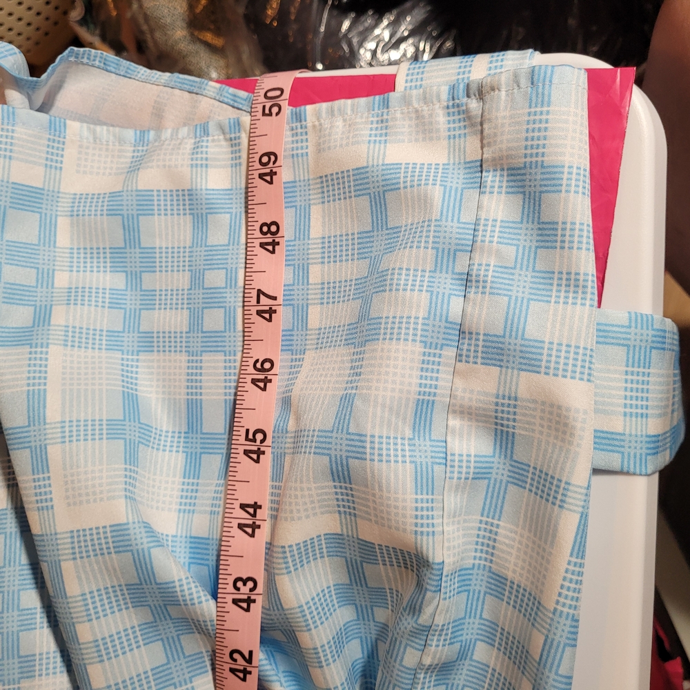 BloomChic Blue and White Plaid Midi Dress - Picture 14 of 14